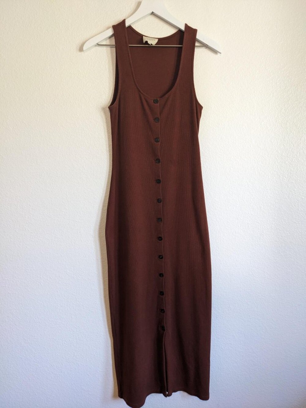 Sezane Button Down Square Neck Cotton Maxi Dress, S *READ DESCRIPTION*